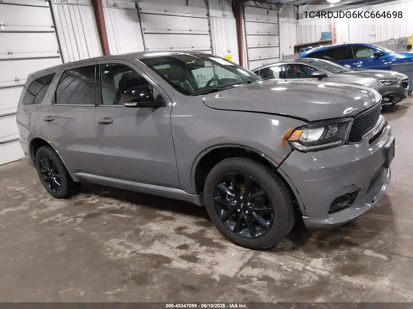 2019 Dodge Durango Gt Plus Awd VIN: 1C4RDJDG6KC664698 Lot: 45347099