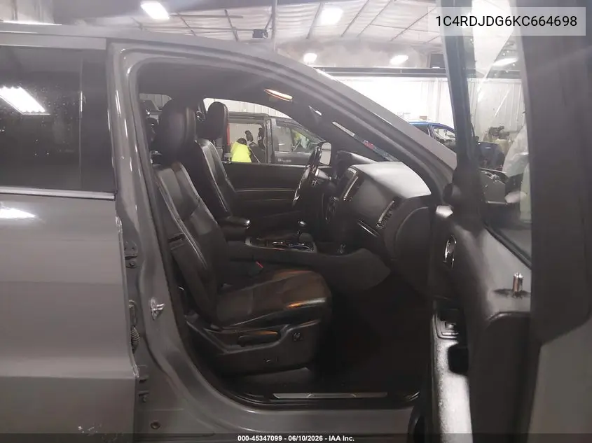 2019 Dodge Durango Gt Plus Awd VIN: 1C4RDJDG6KC664698 Lot: 45347099