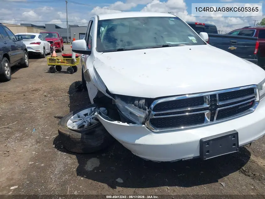 2019 Dodge Durango Sxt Awd VIN: 1C4RDJAG8KC605365 Lot: 45412243