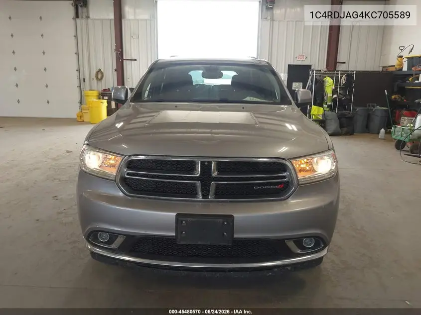 2019 Dodge Durango Sxt Awd VIN: 1C4RDJAG4KC705589 Lot: 45480570