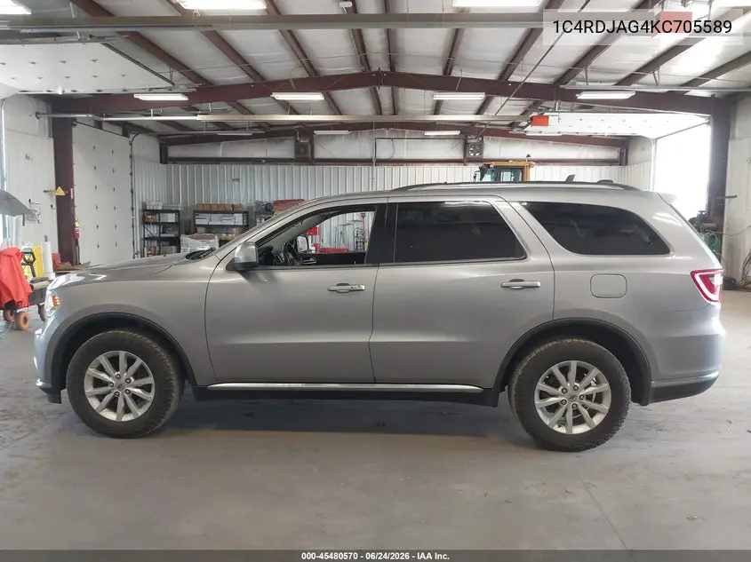 2019 Dodge Durango Sxt Awd VIN: 1C4RDJAG4KC705589 Lot: 45480570