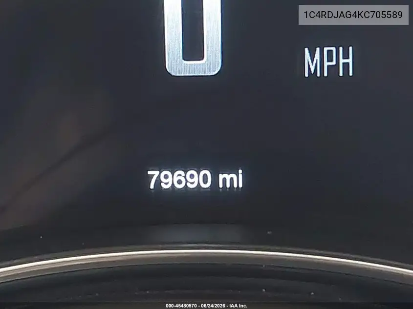 2019 Dodge Durango Sxt Awd VIN: 1C4RDJAG4KC705589 Lot: 45480570