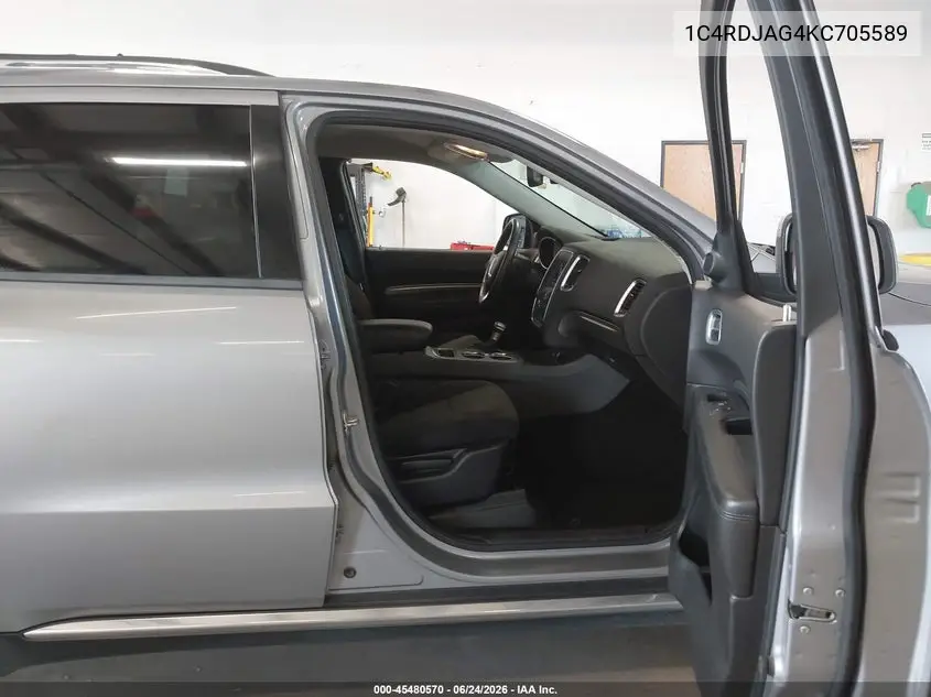 2019 Dodge Durango Sxt Awd VIN: 1C4RDJAG4KC705589 Lot: 45480570