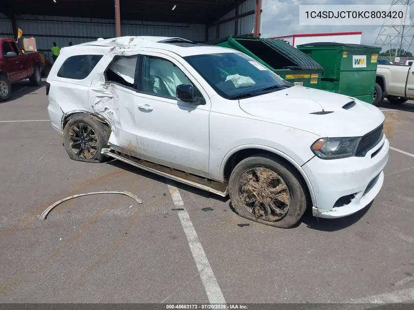 2019 Dodge Durango R/T VIN: 1C4SDJCT0KC803420 Lot: 45663173