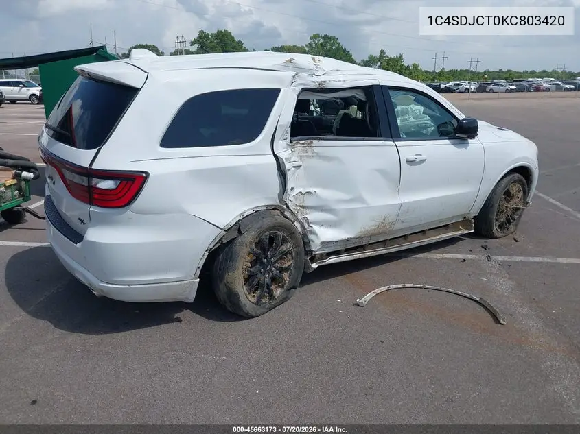 2019 Dodge Durango R/T VIN: 1C4SDJCT0KC803420 Lot: 45663173
