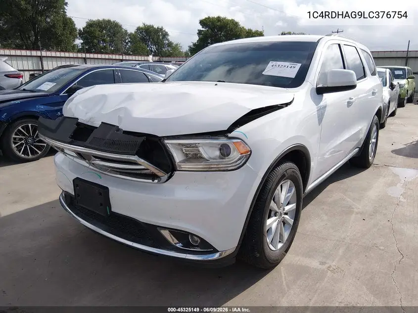 2020 Dodge Durango Sxt Plus Rwd VIN: 1C4RDHAG9LC376754 Lot: 45325149