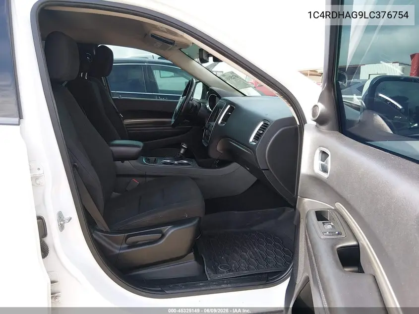 2020 Dodge Durango Sxt Plus Rwd VIN: 1C4RDHAG9LC376754 Lot: 45325149