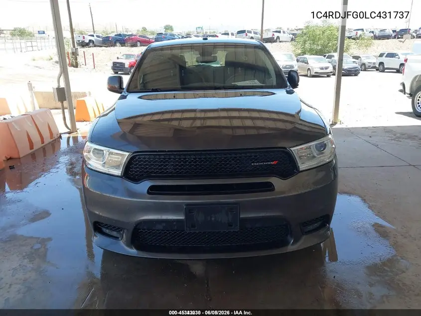 2020 Dodge Durango Pursuit Awd VIN: 1C4RDJFG0LC431737 Lot: 45343030