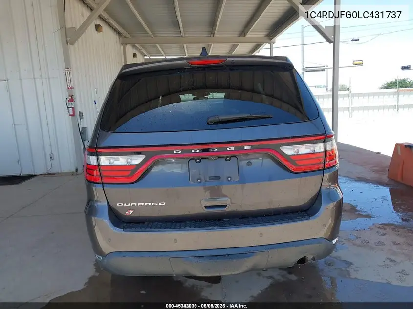 2020 Dodge Durango Pursuit Awd VIN: 1C4RDJFG0LC431737 Lot: 45343030