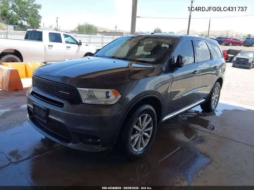 2020 Dodge Durango Pursuit Awd VIN: 1C4RDJFG0LC431737 Lot: 45343030