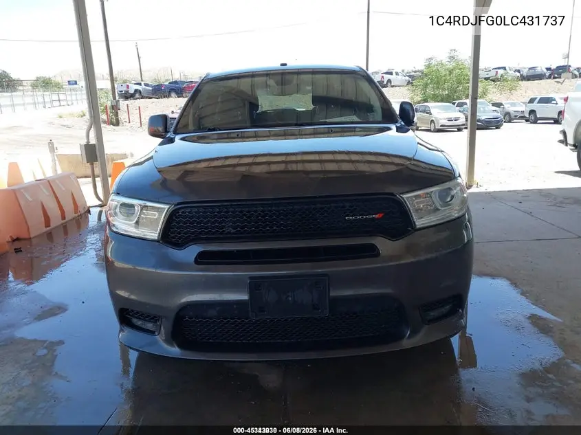 2020 Dodge Durango Pursuit Awd VIN: 1C4RDJFG0LC431737 Lot: 45343030