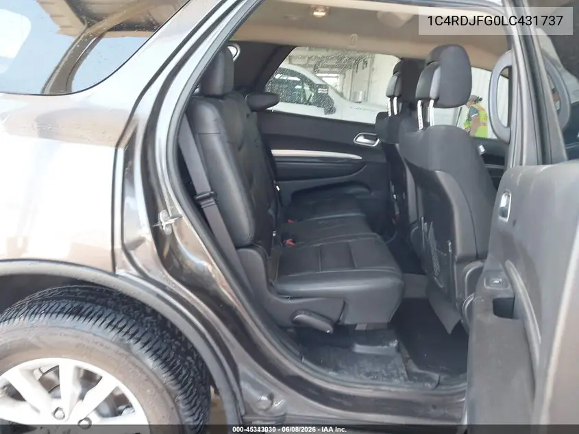 2020 Dodge Durango Pursuit Awd VIN: 1C4RDJFG0LC431737 Lot: 45343030