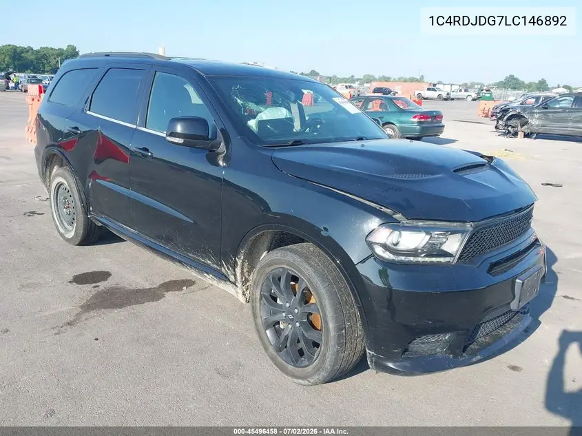 2020 Dodge Durango Gt Plus Awd VIN: 1C4RDJDG7LC146892 Lot: 45496458