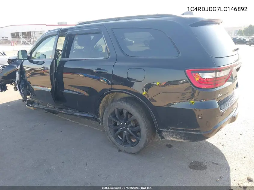 2020 Dodge Durango Gt Plus Awd VIN: 1C4RDJDG7LC146892 Lot: 45496458