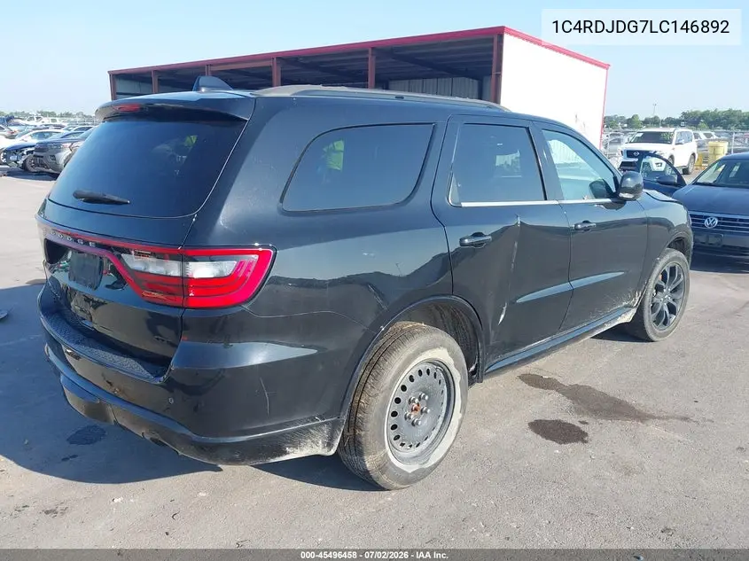 2020 Dodge Durango Gt Plus Awd VIN: 1C4RDJDG7LC146892 Lot: 45496458