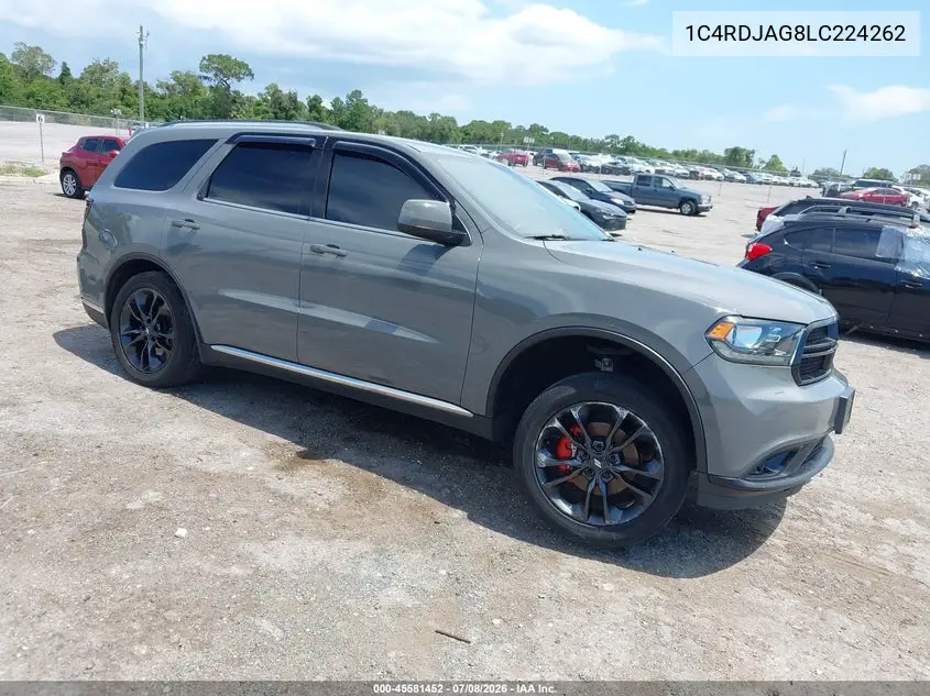2020 Dodge Durango Sxt Plus Awd VIN: 1C4RDJAG8LC224262 Lot: 45581452