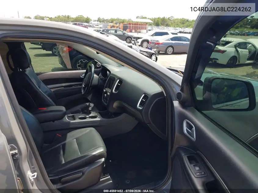 2020 Dodge Durango Sxt Plus Awd VIN: 1C4RDJAG8LC224262 Lot: 45581452