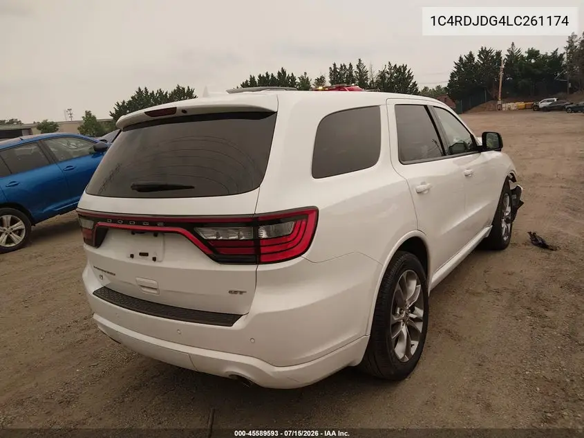 2020 Dodge Durango Gt Plus Awd VIN: 1C4RDJDG4LC261174 Lot: 45589593