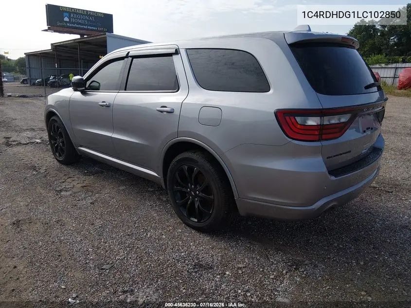 2020 Dodge Durango Gt Plus Rwd VIN: 1C4RDHDG1LC102850 Lot: 45636230