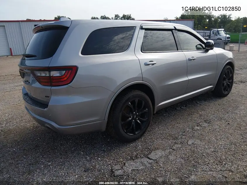 2020 Dodge Durango Gt Plus Rwd VIN: 1C4RDHDG1LC102850 Lot: 45636230