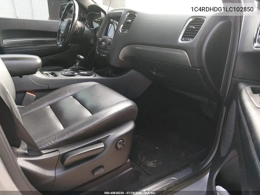 2020 Dodge Durango Gt Plus Rwd VIN: 1C4RDHDG1LC102850 Lot: 45636230