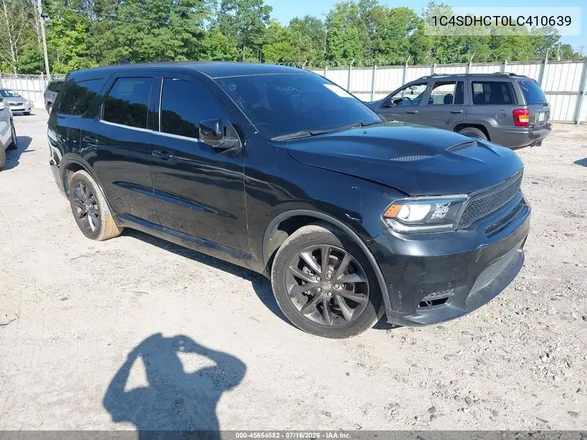 2020 Dodge Durango R/T Rwd VIN: 1C4SDHCT0LC410639 Lot: 45654582