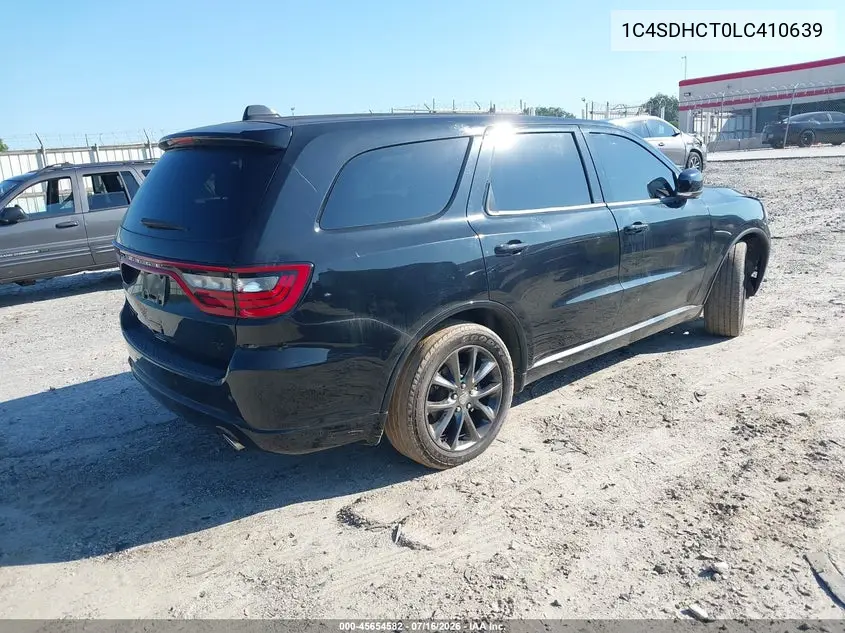 2020 Dodge Durango R/T Rwd VIN: 1C4SDHCT0LC410639 Lot: 45654582