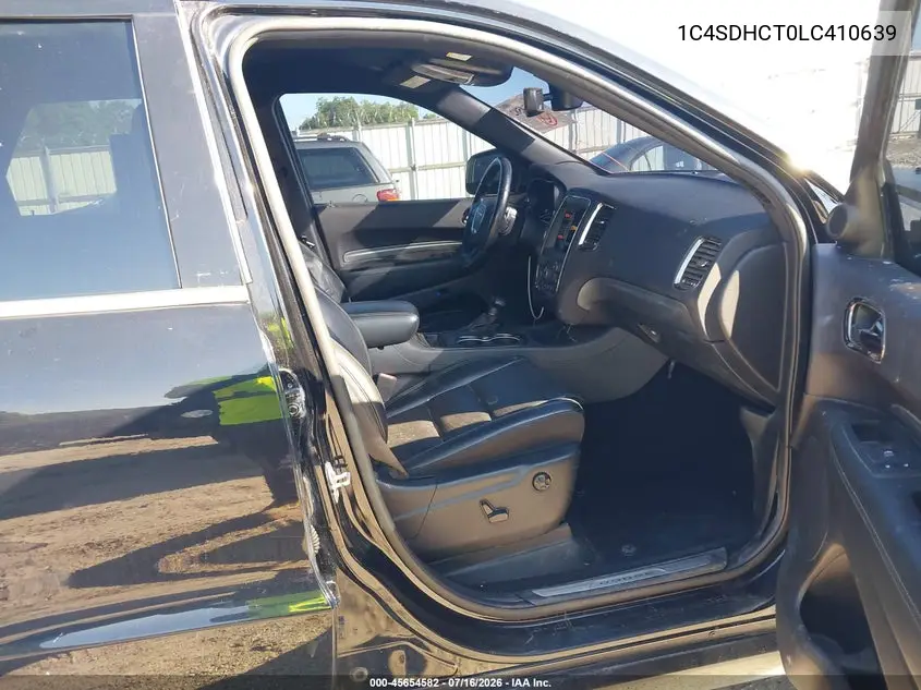 2020 Dodge Durango R/T Rwd VIN: 1C4SDHCT0LC410639 Lot: 45654582