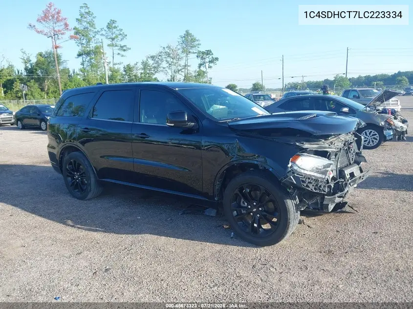2020 Dodge Durango R/T Rwd VIN: 1C4SDHCT7LC223334 Lot: 45673323