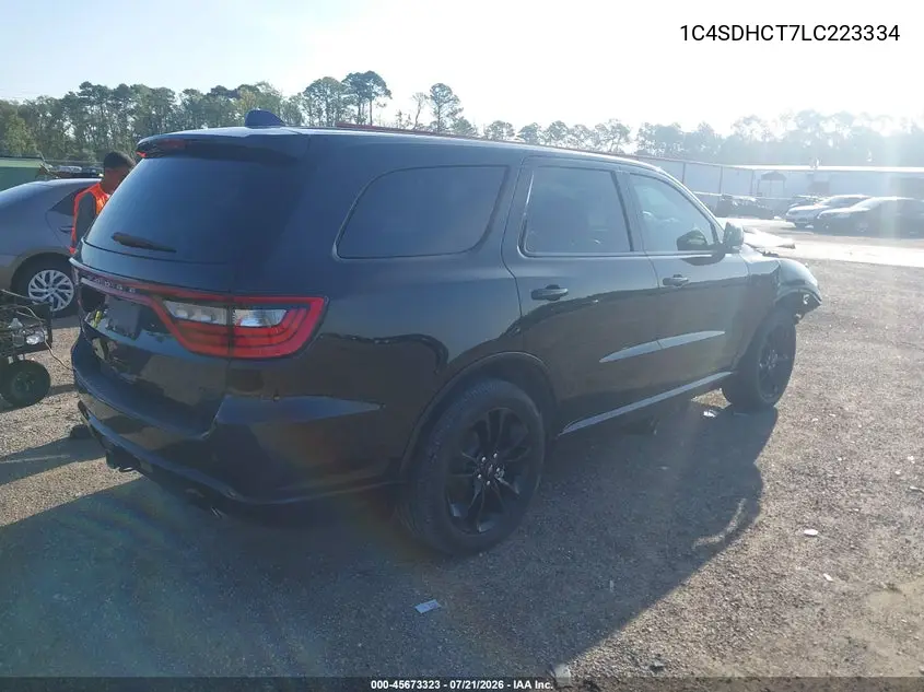 2020 Dodge Durango R/T Rwd VIN: 1C4SDHCT7LC223334 Lot: 45673323