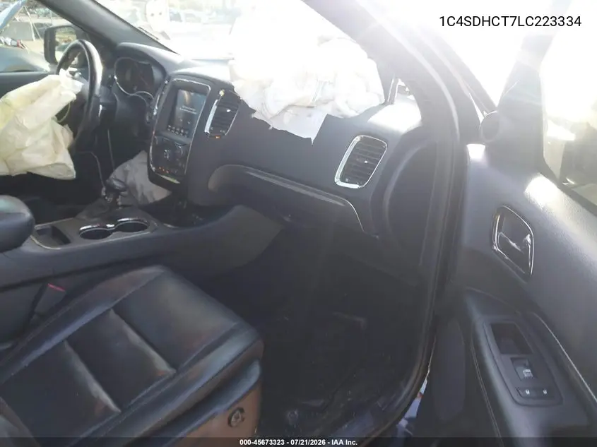 2020 Dodge Durango R/T Rwd VIN: 1C4SDHCT7LC223334 Lot: 45673323