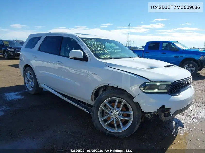 2021 Dodge Durango R/T VIN: 1C4SDJCT2MC609636 Lot: 12626522