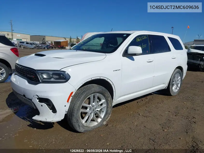 2021 Dodge Durango R/T VIN: 1C4SDJCT2MC609636 Lot: 12626522