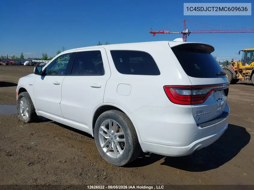 2021 Dodge Durango R/T VIN: 1C4SDJCT2MC609636 Lot: 12626522