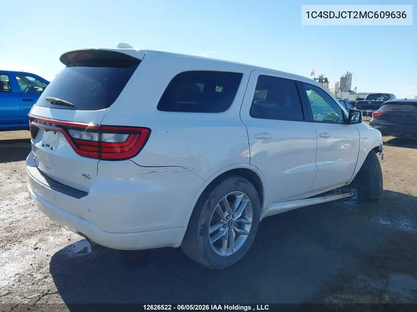 2021 Dodge Durango R/T VIN: 1C4SDJCT2MC609636 Lot: 12626522