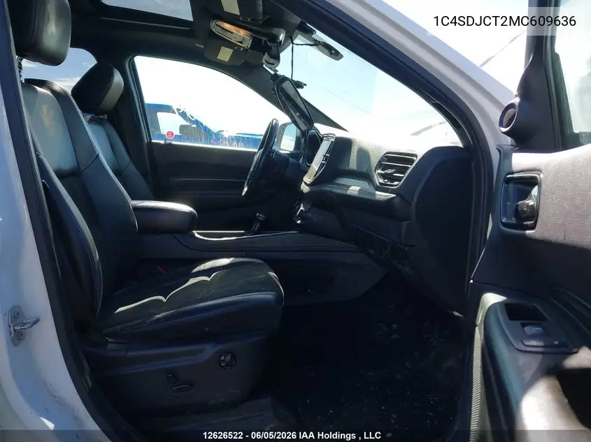 2021 Dodge Durango R/T VIN: 1C4SDJCT2MC609636 Lot: 12626522