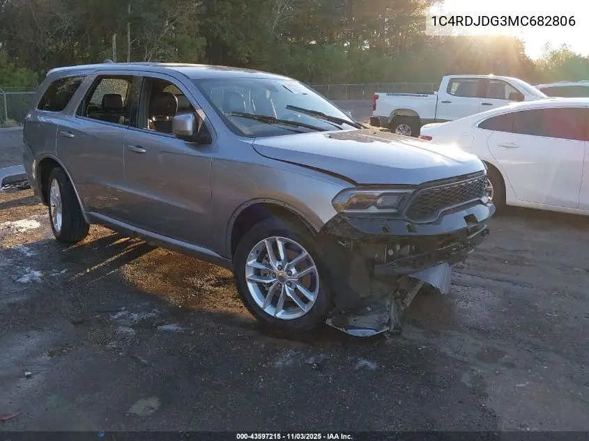 1C4RDJDG3MC682806 2021 Dodge Durango Gt Plus Awd