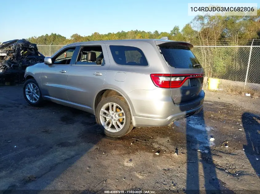 1C4RDJDG3MC682806 2021 Dodge Durango Gt Plus Awd