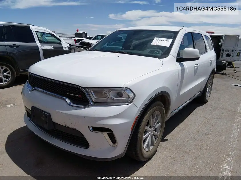 2021 Dodge Durango Sxt Rwd VIN: 1C4RDHAG4MC555186 Lot: 45249382