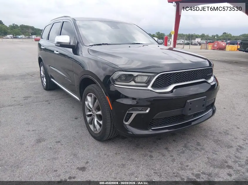 2021 Dodge Durango Citadel Awd VIN: 1C4SDJET6MC573530 Lot: 45321924