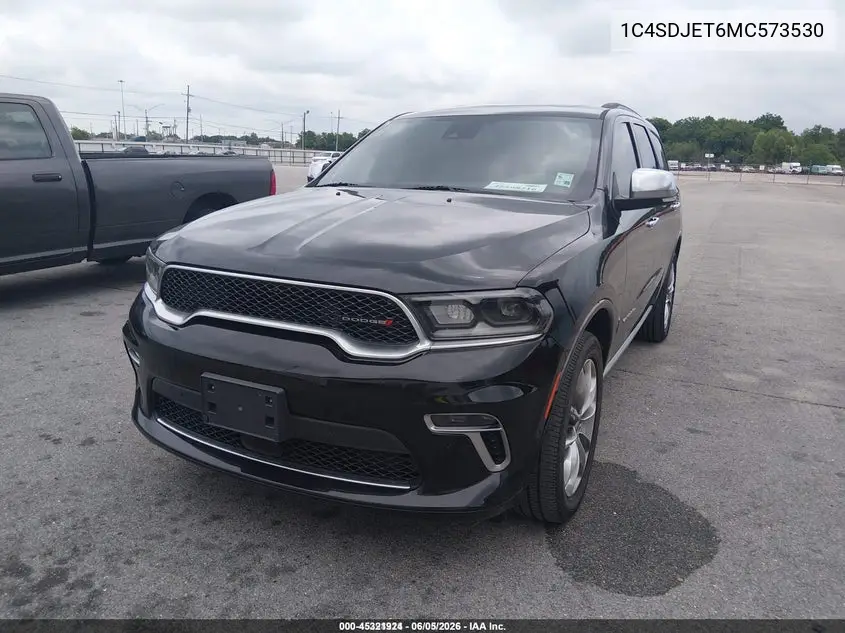 2021 Dodge Durango Citadel Awd VIN: 1C4SDJET6MC573530 Lot: 45321924