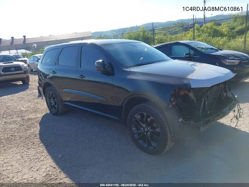 2021 Dodge Durango Sxt Plus Awd VIN: 1C4RDJAG8MC610861 Lot: 45441195