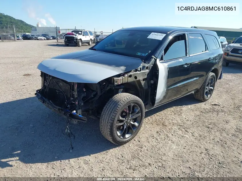 2021 Dodge Durango Sxt Plus Awd VIN: 1C4RDJAG8MC610861 Lot: 45441195