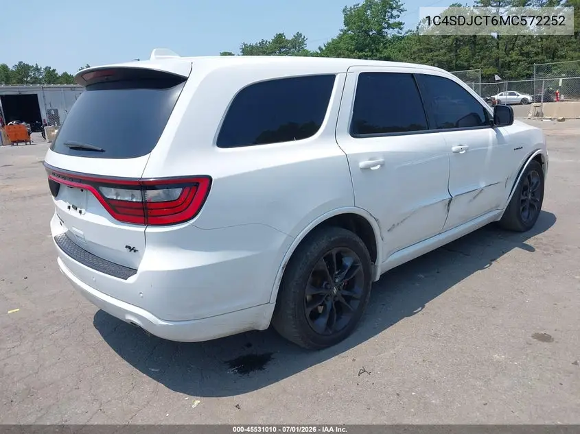 2021 Dodge Durango R/T VIN: 1C4SDJCT6MC572252 Lot: 45531010