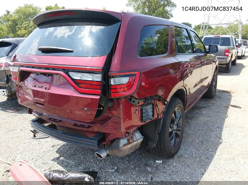2021 Dodge Durango Gt Plus Awd VIN: 1C4RDJDG7MC837454 Lot: 45608112