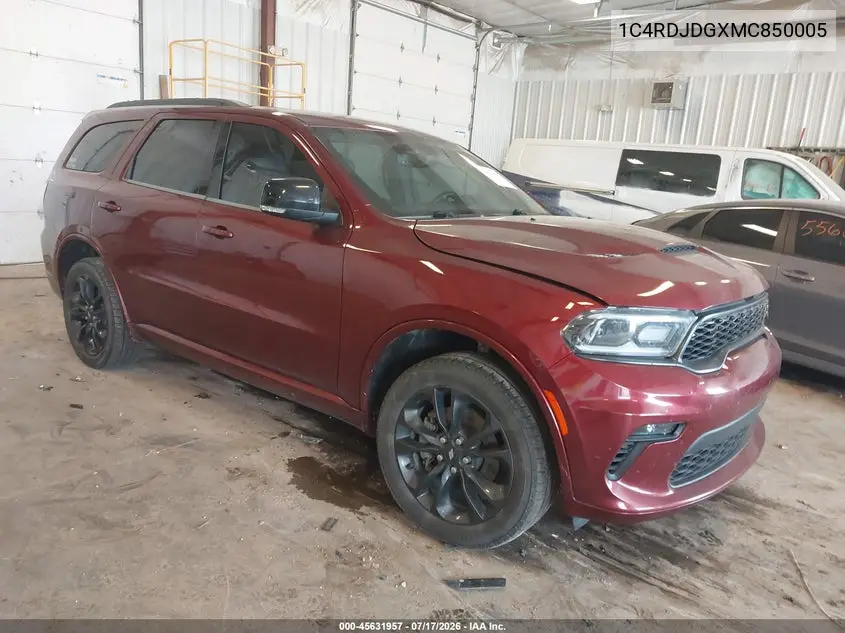 2021 Dodge Durango Gt Plus Awd VIN: 1C4RDJDGXMC850005 Lot: 45631957