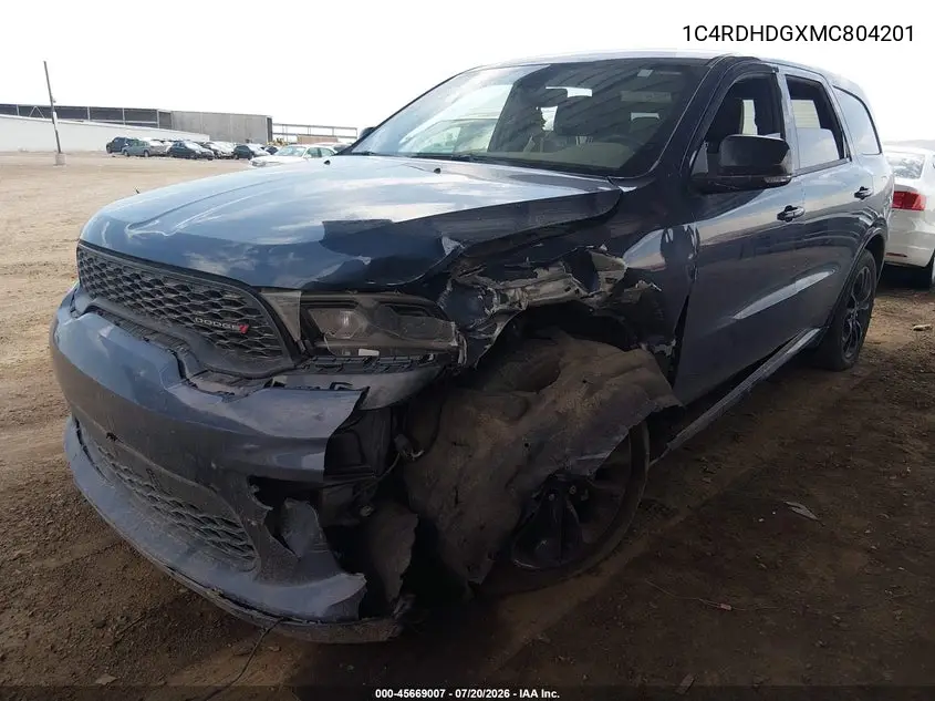 2021 Dodge Durango Gt Plus Rwd VIN: 1C4RDHDGXMC804201 Lot: 45669007
