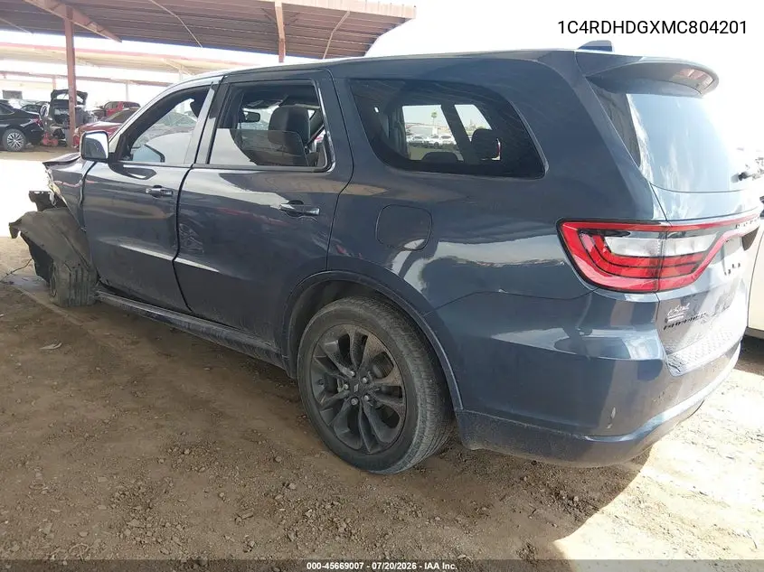 2021 Dodge Durango Gt Plus Rwd VIN: 1C4RDHDGXMC804201 Lot: 45669007