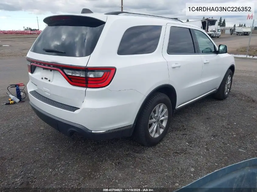 1C4RDHAG3NC226352 2022 Dodge Durango Sxt Rwd