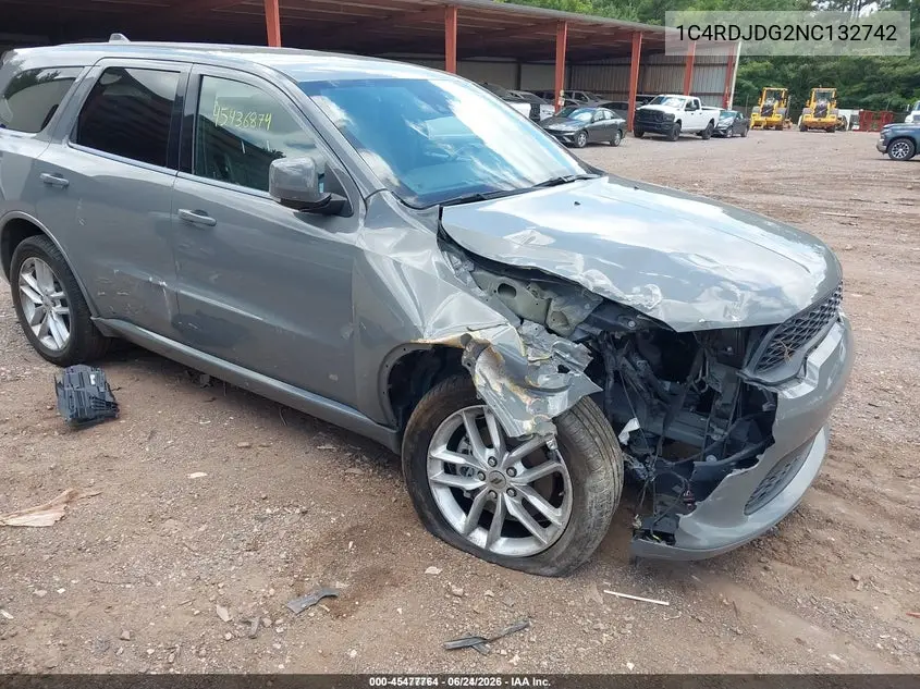 1C4RDJDG2NC132742 2022 Dodge Durango Gt Plus Awd
